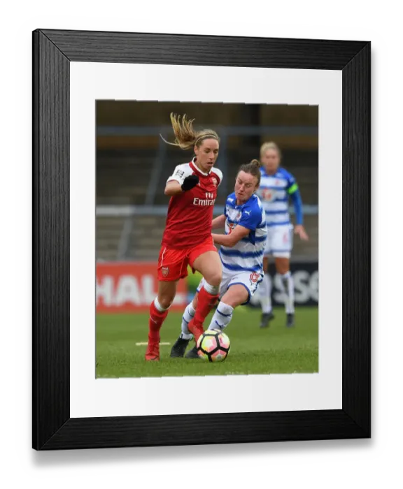Framed Print : Jordan Nobbs vs. Remi Allen: Clash of Midfield Titans in Arsenal Women vs. Reading FC Women WSL Match