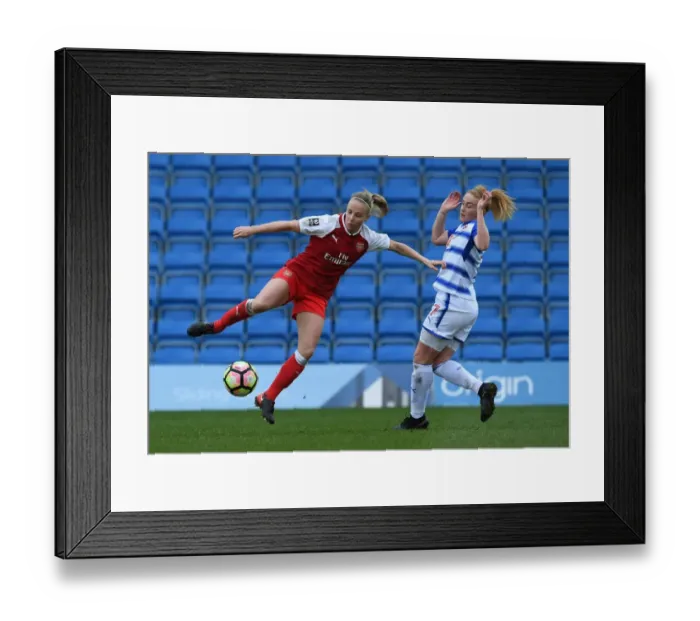 Framed Print : Beth Mead vs. Rachel Furness: Intense Battle in Reading FC Women vs. Arsenal Ladies WSL Match