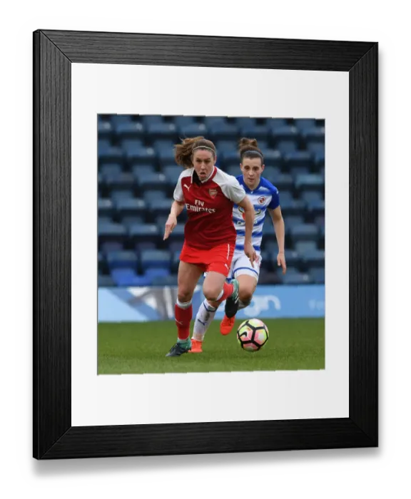 Framed Print : Heather O'Reilly vs. Lauren Bruton: A Battle in the WSL Match Between Reading and Arsenal