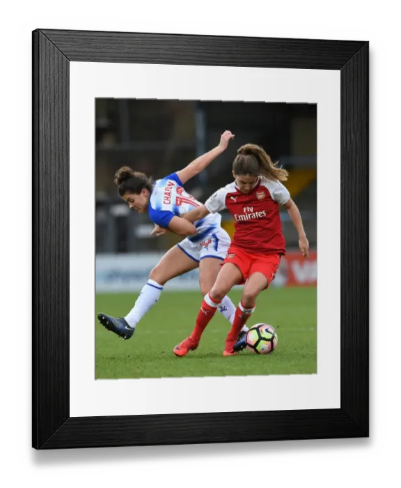 Framed Print : Clash on the Pitch: Danielle van de Donk vs Brooke Chaplen in Women's Super League Match