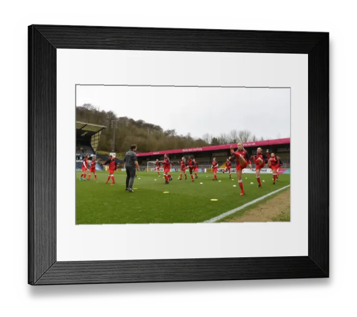 Framed Print : Arsenal Women Prepare for Reading FC Match: WSL Warm-Up Framed Print : Arsenal Women Prepare for Reading FC Match: WSL Warm-Up