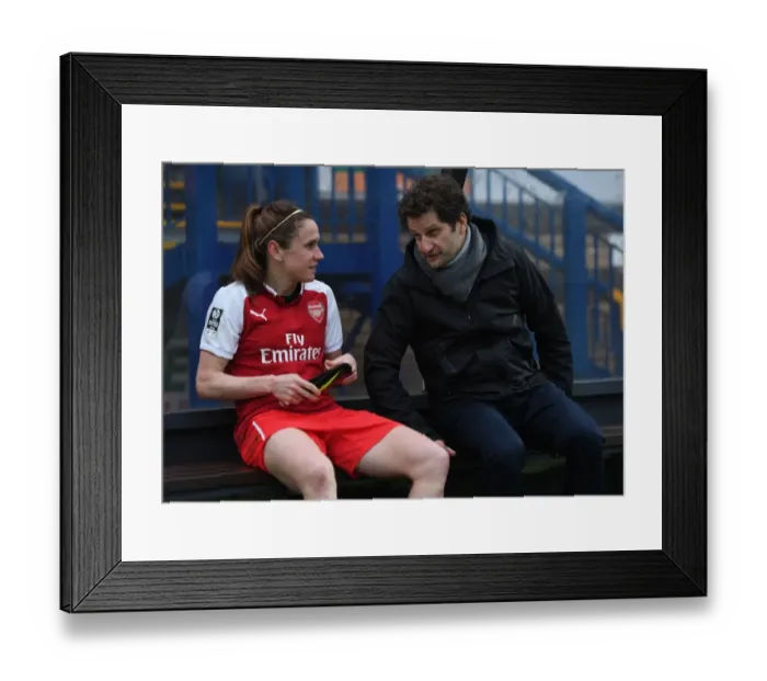 Framed Print : Joe Montemurro and Heather O'Reilly: A Moment with Arsenal Ladies after Reading FC Women Clash Framed Print : Joe Montemurro and Heather O'Reilly: A Moment with Arsenal Ladies after Reading FC Women Clash