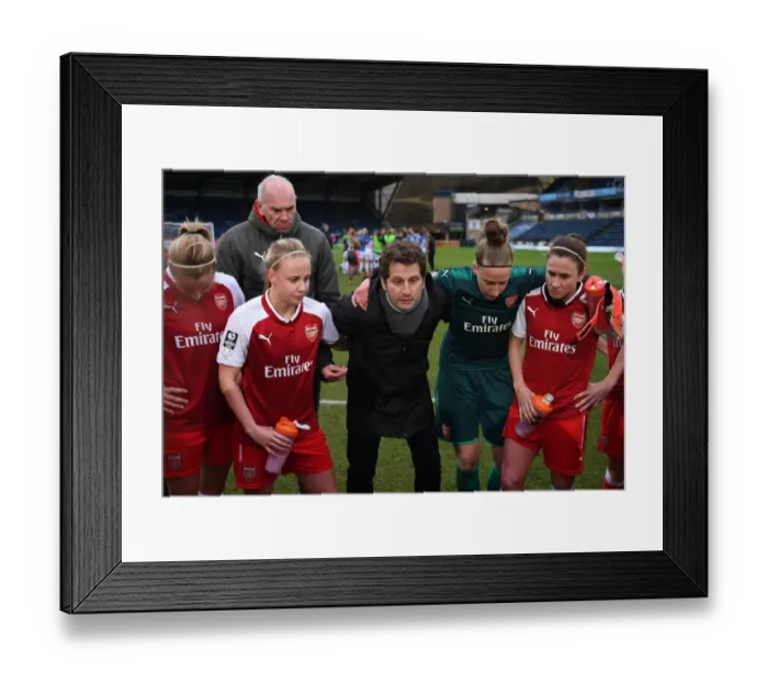 Framed Print : Joe Montemurro Addresses Arsenal Ladies After WSL Match against Reading FC Women Framed Print : Joe Montemurro Addresses Arsenal Ladies After WSL Match against Reading FC Women