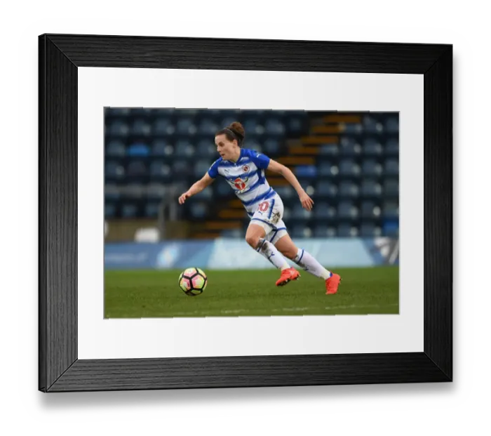 Framed Print : Lauren Bruton of Reading Faces Off Against Arsenal Ladies in WSL Action