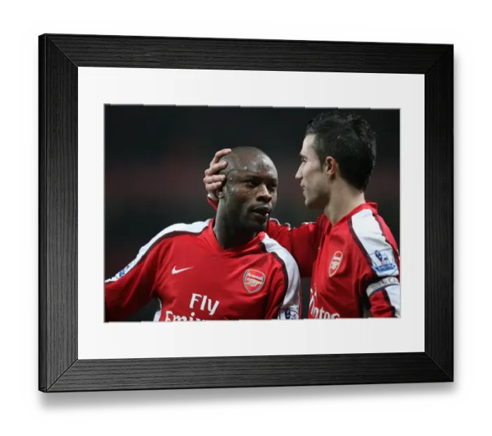 Framed Print : Gallas and van Persie: Arsenal's Unstoppable Duo Celebrates FA Cup Goals (2:1 vs Hull City)