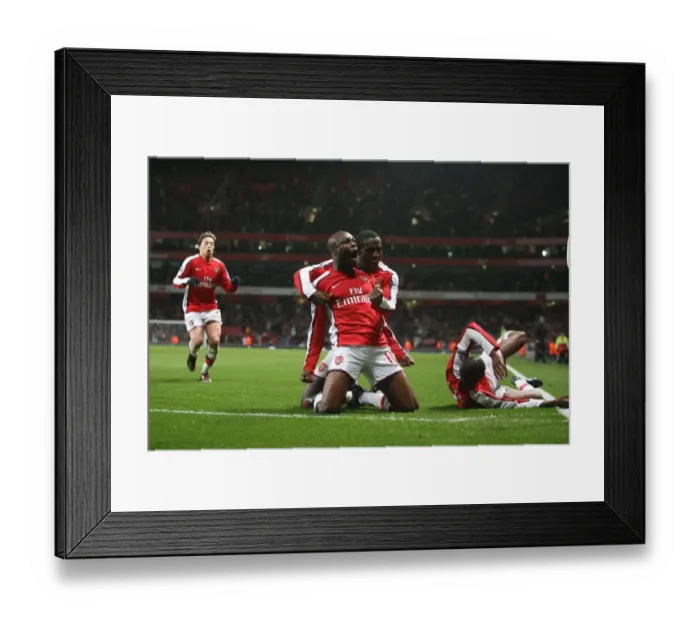 Framed Print : Arsenal's Gallas and Teamsmates Celebrate Second Goal Against Hull City in FA Cup Framed Print : Arsenal's Gallas and Teamsmates Celebrate Second Goal Against Hull City in FA Cup