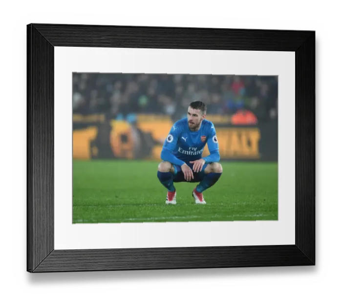 Framed Print : Aaron Ramsey in Action: Swansea City vs Arsenal, Premier League 2017-18