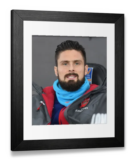 Framed Print : Olivier Giroud on the Bench: Swansea City vs. Arsenal, Premier League 2018