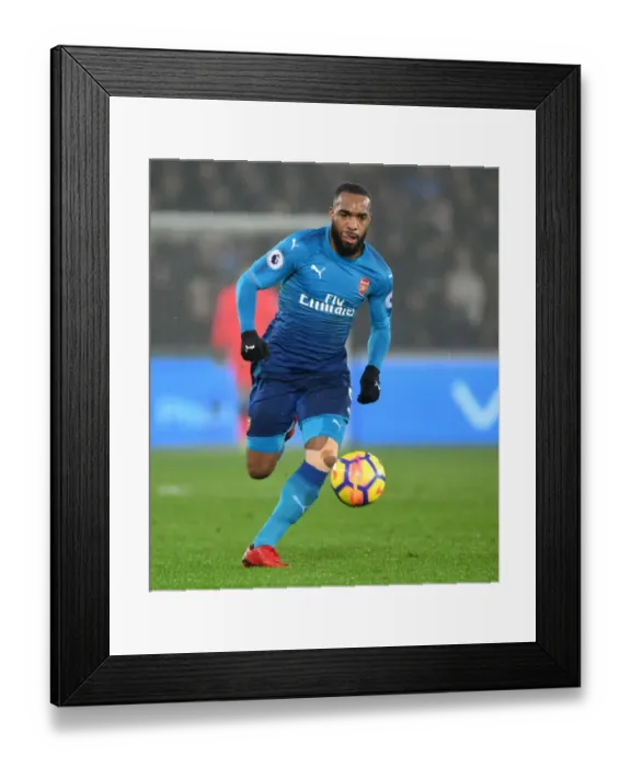 Framed Print : Alex Lacazette in Action: Swansea City vs Arsenal, Premier League 2017-18
