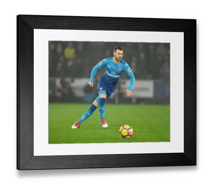 Framed Print : Aaron Ramsey in Action: Swansea City vs Arsenal, Premier League 2017-18