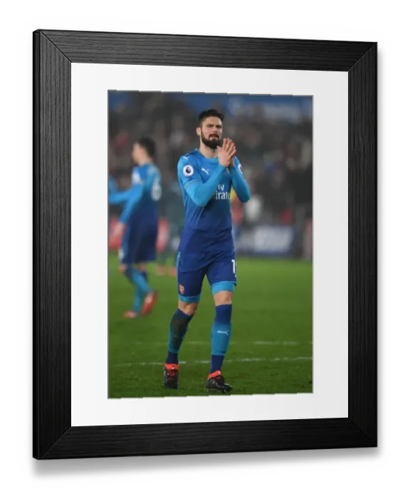 Framed Print : Euphoric Olivier Giroud: Arsenal's Swansea Victory Celebration