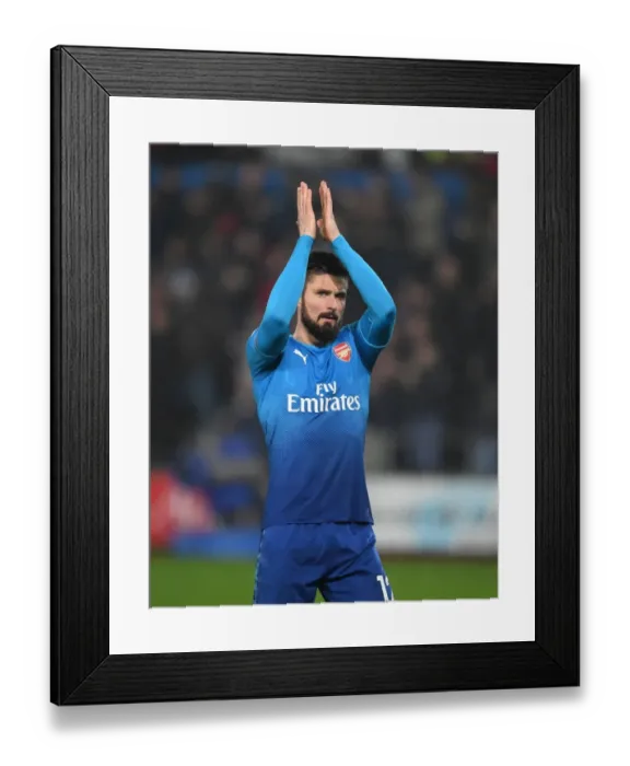 Framed Print : Olivier Giroud's Euphoric Moment with Arsenal Fans: Swansea Victory Celebration Framed Print : Olivier Giroud's Euphoric Moment with Arsenal Fans: Swansea Victory Celebration