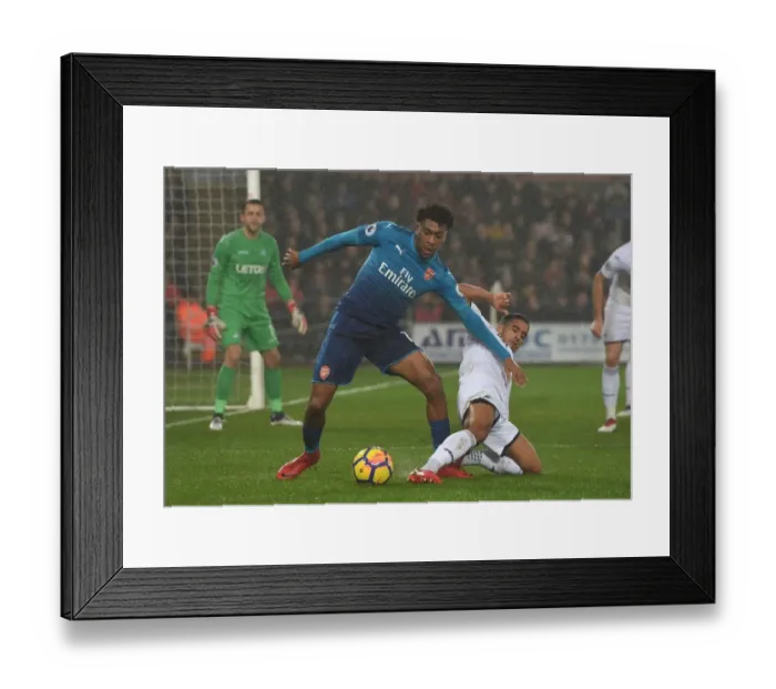 Framed Print : Clash at Liberty: Iwobi vs. Naughton - A Premier League Showdown