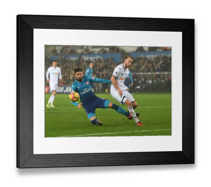 Framed Print : Giroud vs van der Hoorn: Intense Clash in Swansea City vs Arsenal Premier League Match Framed Print : Giroud vs van der Hoorn: Intense Clash in Swansea City vs Arsenal Premier League Match