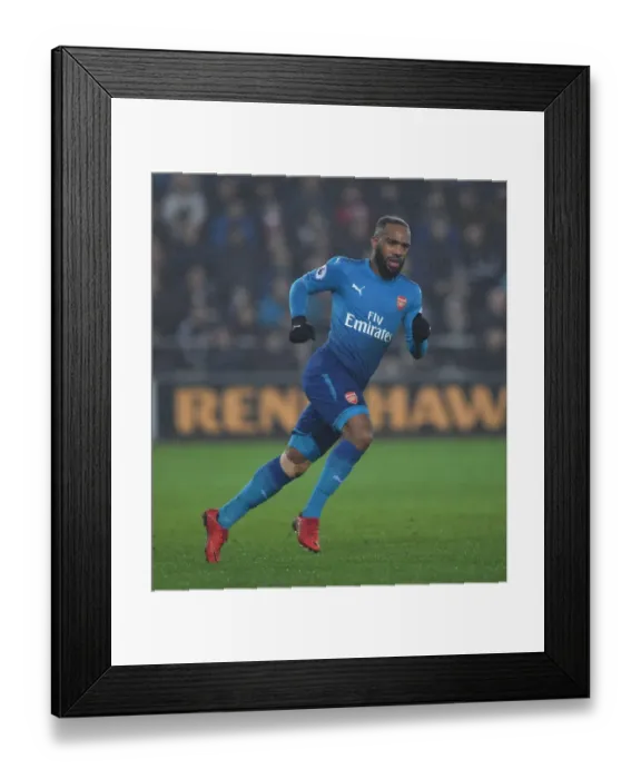 Framed Print : Alexandre Lacazette in Action: Swansea City vs Arsenal, Premier League 2017-18