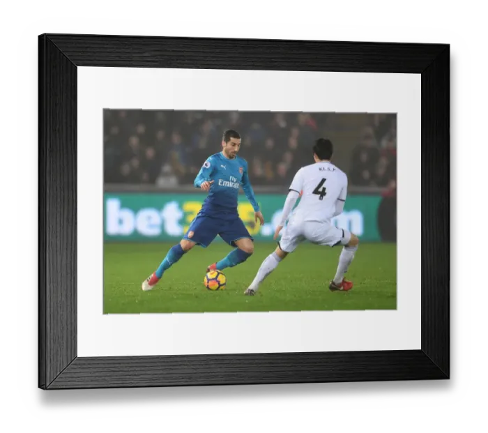 Framed Print : Mkhitaryan vs. Ki: A Premier League Battle at Swansea Framed Print : Mkhitaryan vs. Ki: A Premier League Battle at Swansea
