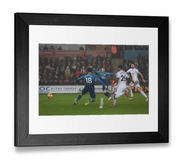 Framed Print : Nacho Monreal Scores for Arsenal against Swansea City, Premier League 2017-18 Framed Print : Nacho Monreal Scores for Arsenal against Swansea City, Premier League 2017-18