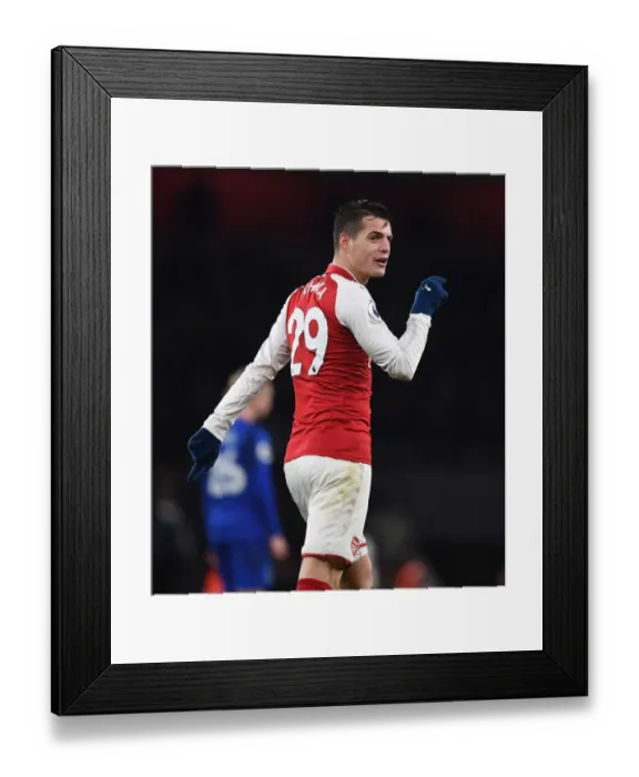 Framed Print : Granit Xhaka: Arsenal's Midfield Maestro in Action Against Everton, Premier League 2017-18 Framed Print : Granit Xhaka: Arsenal's Midfield Maestro in Action Against Everton, Premier League 2017-18