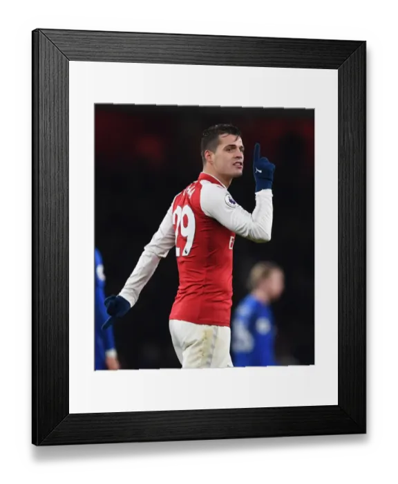 Framed Print : Granit Xhaka in Action: Arsenal vs. Everton, Premier League 2017-18 Framed Print : Granit Xhaka in Action: Arsenal vs. Everton, Premier League 2017-18