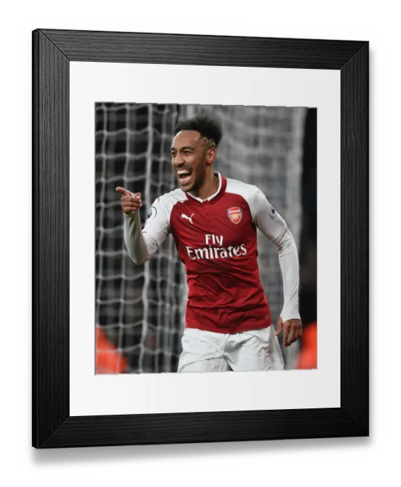 Framed Print : Arsenal's Aubameyang Scores Brace: Arsenal Victorious over Everton (2017-18) Framed Print : Arsenal's Aubameyang Scores Brace: Arsenal Victorious over Everton (2017-18)