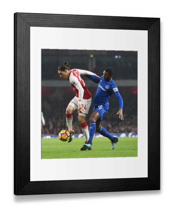 Framed Print : Clash of the Wingbacks: Hector Bellerin vs. Cuco Martina in Intense Arsenal vs. Everton Premier League Showdown