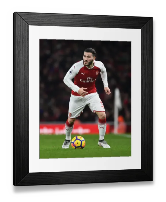 Framed Print : Sead Kolasinac in Action: Arsenal vs Everton, Premier League 2017-18