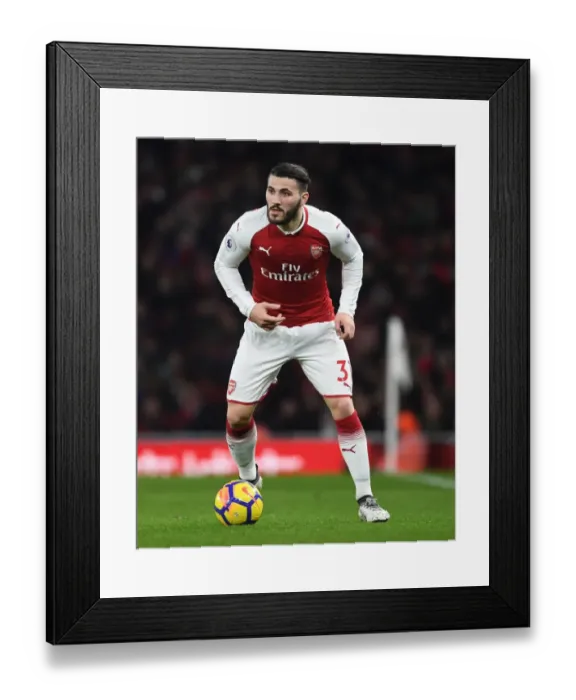 Framed Print : Sead Kolasinac in Action: Arsenal vs Everton, Premier League 2017-18
