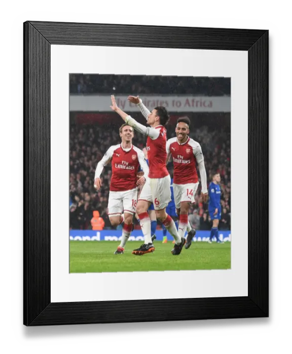 Framed Print : Laurent Koscielny's Double: Arsenal's Victory Over Everton in the Premier League