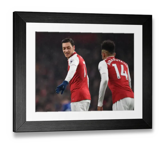 Framed Print : Arsenal's Ozil and Aubameyang: A Premier League Duel (2017-18)