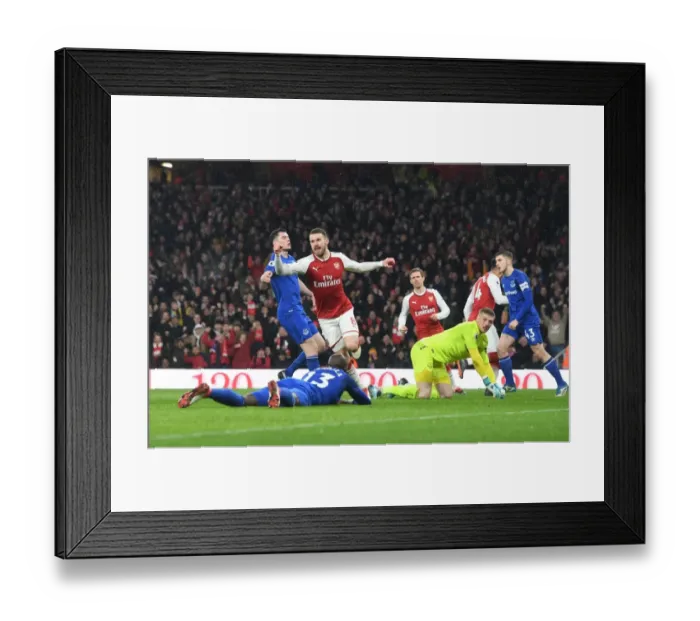 Framed Print : Aaron Ramsey Scores First Goal: Arsenal vs. Everton, Premier League 2017-18