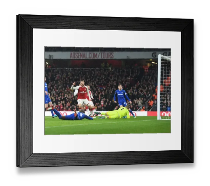 Framed Print : Aaron Ramsey Scores the Opener: Arsenal vs. Everton, Premier League 2017-18 Framed Print : Aaron Ramsey Scores the Opener: Arsenal vs. Everton, Premier League 2017-18