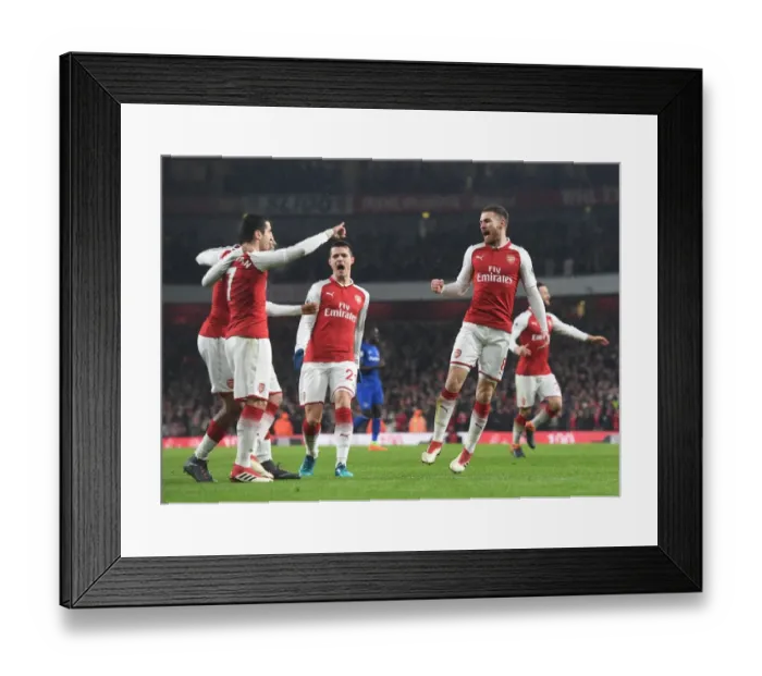 Framed Print : Arsenal's Triumph: Ramsey, Iwobi, Mkhitaryan Celebrate Goals Against Everton (2017-18) Framed Print : Arsenal's Triumph: Ramsey, Iwobi, Mkhitaryan Celebrate Goals Against Everton (2017-18)