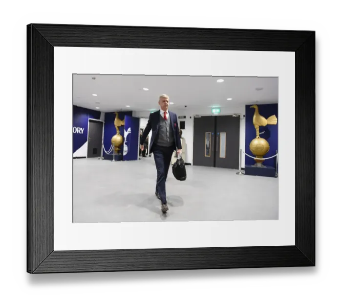 Framed Print : Arsene Wenger Arrives at Wembley for Tottenham vs Arsenal Premier League Clash (2017-18) Framed Print : Arsene Wenger Arrives at Wembley for Tottenham vs Arsenal Premier League Clash (2017-18)