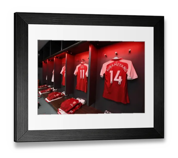 Framed Print : The Rivalry's Edge: Aubameyang's Contested Arsenal Shirt (Tottenham Hotspur vs Arsenal, Premier League 2017-18)