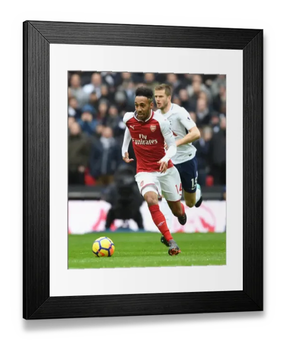 Framed Print : Aubameyang in Action: Arsenal vs. Tottenham Premier League Rivalry, 2017-18