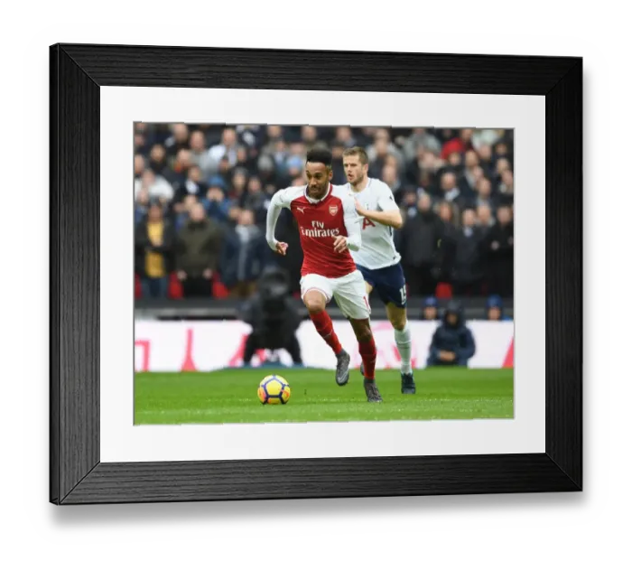 Framed Print : Pierre-Emerick Aubameyang: Arsenal Star in Action against Tottenham Hotspur, Premier League 2017-18