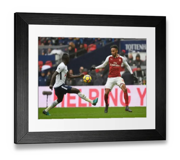 Framed Print : Clash of Titans: Aubameyang vs. Sanchez - Premier League Showdown: Arsenal's Aubameyang Goes Head-to-Head with Tottenham's Sanchez