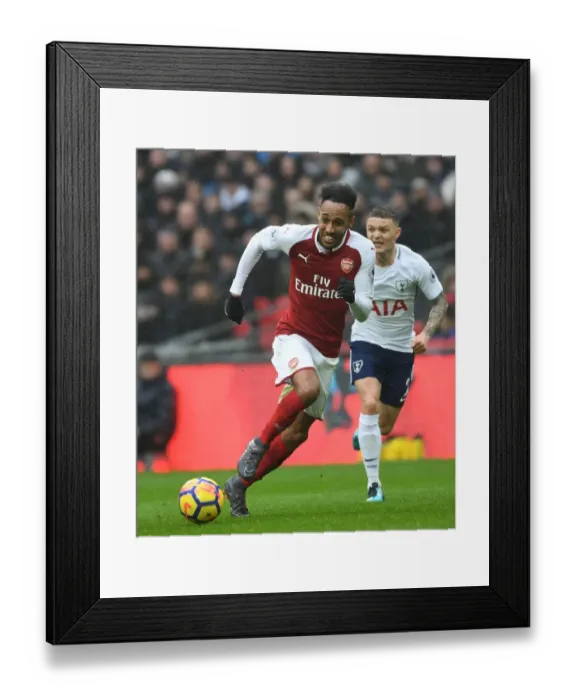 Framed Print : Aubameyang in Action: Arsenal vs. Tottenham Premier League Rivalry, 2017-18 Framed Print : Aubameyang in Action: Arsenal vs. Tottenham Premier League Rivalry, 2017-18