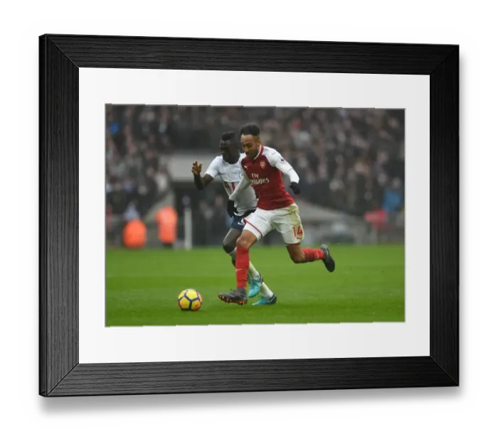Framed Print : Aubameyang vs Sanchez: Intense Rivalry in Arsenal vs Tottenham Premier League Showdown