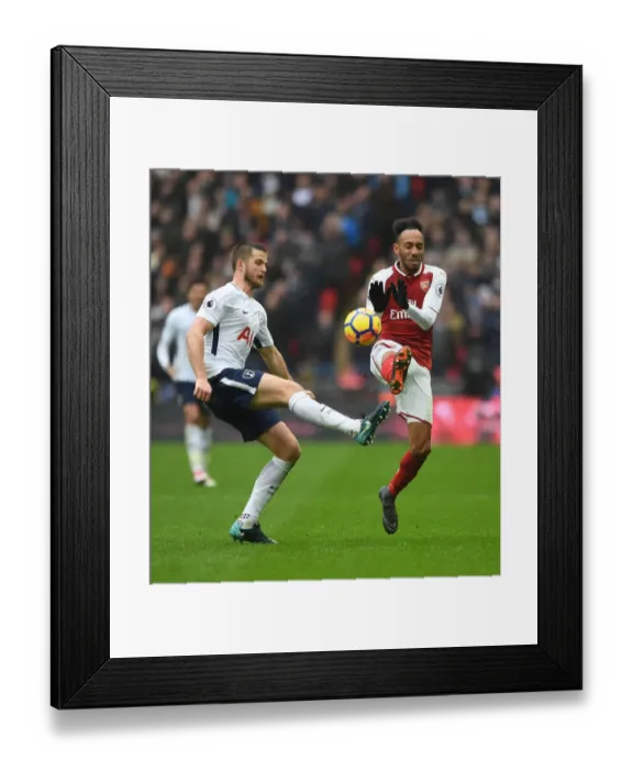 Framed Print : Clash at Wembley: Aubameyang vs. Dier - Tottenham vs. Arsenal, Premier League 2017-18