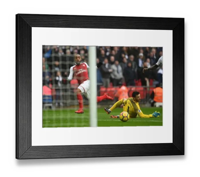Framed Print : Lacazette vs. Lloris: A Premier League Showdown - Intense Rivalry at Wembley Framed Print : Lacazette vs. Lloris: A Premier League Showdown - Intense Rivalry at Wembley