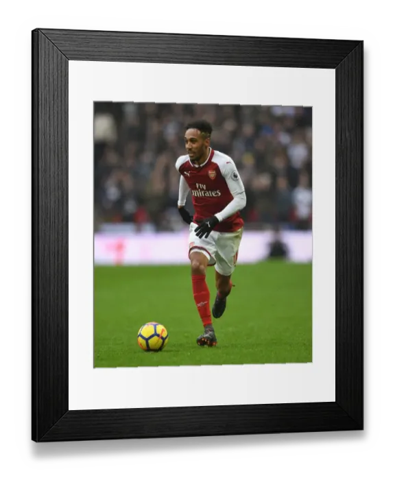 Framed Print : Aubameyang in Action: Arsenal vs. Tottenham, Premier League 2017-18