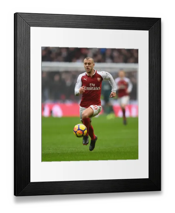 Framed Print : Jack Wilshere in Action: Premier League Showdown between Arsenal and Tottenham, 2017-18