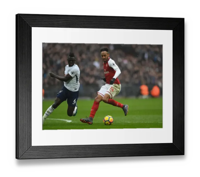 Framed Print : Aubameyang vs Sanchez: Intense Battle at Wembley - Tottenham Hotspur vs Arsenal, Premier League 2017-18