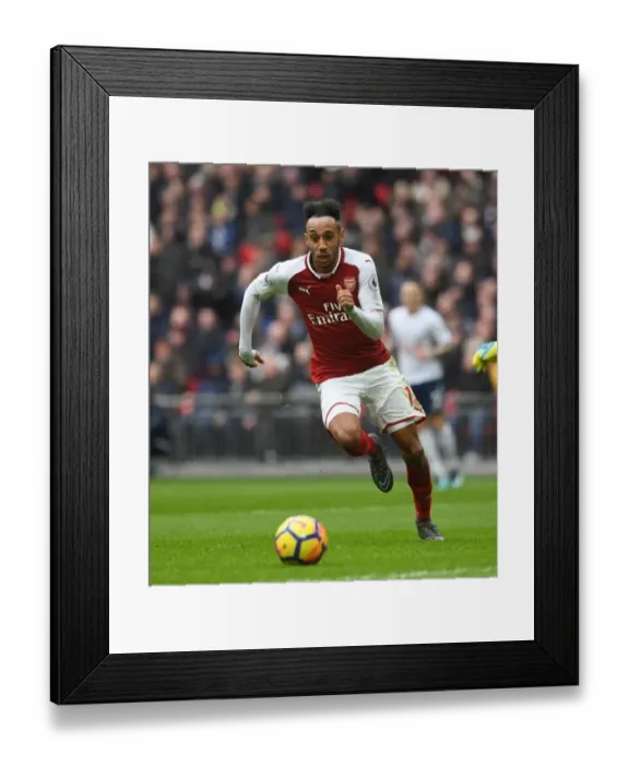 Framed Print : Pierre-Emerick Aubameyang: Arsenal Star Shines at Wembley Against Tottenham Hotspur (2017-18)