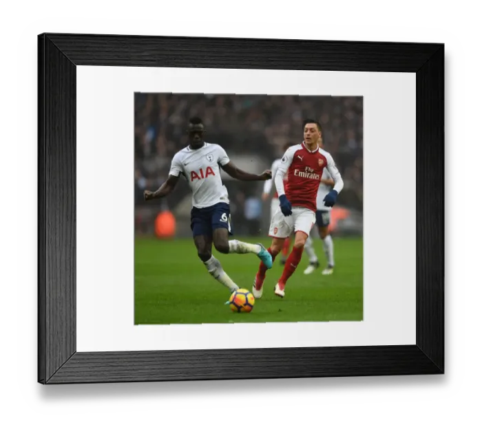 Framed Print : Mesut Ozil Closes Down Davison Sanchez: Intense Battle in Tottenham Hotspur vs Arsenal Premier League Clash