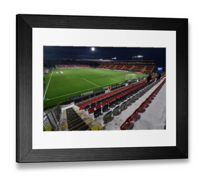 Framed Print : Ostersund's Jamtkraft Arena: Battle Ground for Arsenal in UEFA Europa League 2017-18