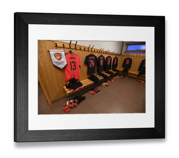 Framed Print : Arsenal's Europa League Kit: Prepared for Battle against Ostersunds FK