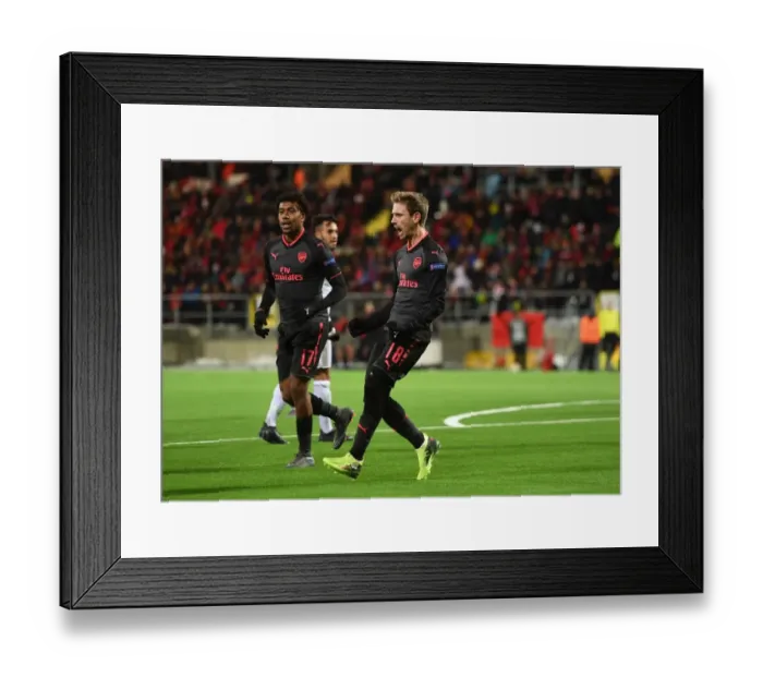Framed Print : Nacho Monreal Scores First Goal: Arsenal Wins Europa League Match against Ostersunds FK Framed Print : Nacho Monreal Scores First Goal: Arsenal Wins Europa League Match against Ostersunds FK