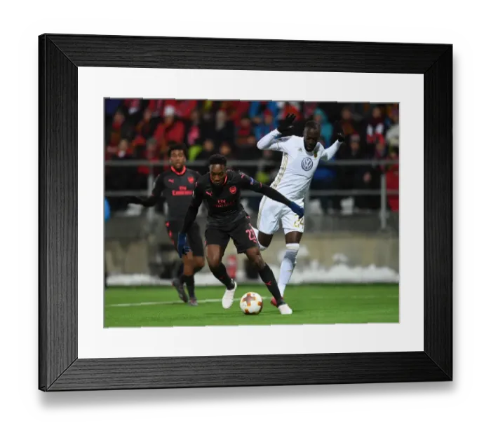 Framed Print : Clash of the Forwards: Welbeck vs. Mukibi in Europa League Battle Framed Print : Clash of the Forwards: Welbeck vs. Mukibi in Europa League Battle